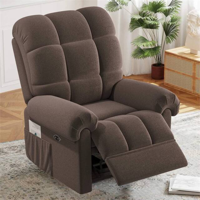 NESTLUNE Brown Power Lift Riser Recliner Chair Armchair - Size: 100 cm x 80 cm - image 1