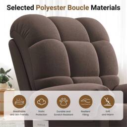 NESTLUNE Brown Power Lift Riser Recliner Chair Armchair - Size: 100 cm x 80 cm - thumbnail 3