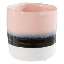 Orsina Small Planter, Handcrafted Stoneware with Glazed Surface, Indoor Planter for Plants in Pink - thumbnail 3