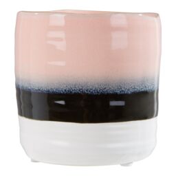 Orsina Small Planter, Handcrafted Stoneware with Glazed Surface, Indoor Planter for Plants in Pink