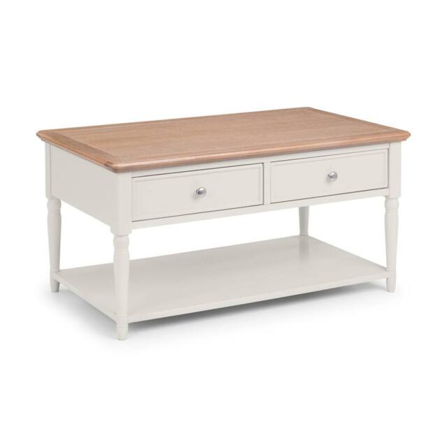 Cheshire Avignon 2 Drawer Coffee Table in Limed Oak & Grey in Light Grey - image 1