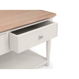 Cheshire Avignon 2 Drawer Coffee Table in Limed Oak & Grey in Light Grey - thumbnail 9