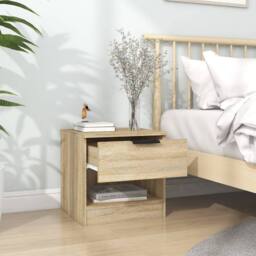 Berkfield Home Bedside Cabinets 2 pcs Sonoma Oak Engineered Wood in Light Brown - thumbnail 3