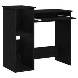 Berkfield Home Decorative Desk with Shelves Black 84x40x78 cm Engineered Wood - Size: 84 x 40 x 78 cm - thumbnail 4