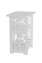 Living and Home 2-Tier PVC Side Table Small Sturdy Nightstand in White - thumbnail 4