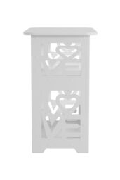 Living and Home 2-Tier PVC Side Table Small Sturdy Nightstand in White - thumbnail 6