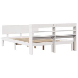 Berkfield Home Bed Frame with Headboard without Mattress White 135x190 cm Double - thumbnail 6