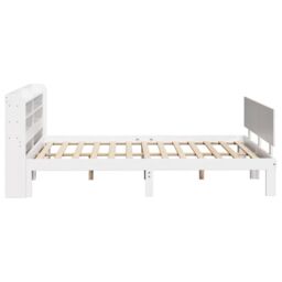 Berkfield Home Bed Frame with Headboard without Mattress White 135x190 cm Double - thumbnail 5