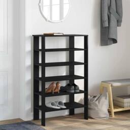 Berkfield Home Shoe Rack Black 61x32x105 cm Engineered Wood - Size: 61 x 32 x 105 cm - thumbnail 1