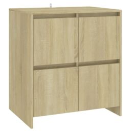 Berkfield Home Sideboard Sonoma Oak 70x41x75 cm Engineered Wood in Brown - Size: 70 x 41 x 75 cm - thumbnail 2