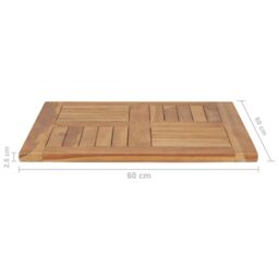 Berkfield Home Table Top Solid Teak Wood 60x60x2.5 cm in Brown - thumbnail 6