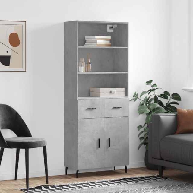 Berkfield Home Highboard Concrete Grey 69.5x34x180 cm Engineered Wood - image 1