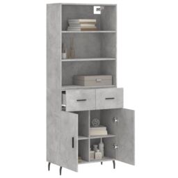 Berkfield Home Highboard Concrete Grey 69.5x34x180 cm Engineered Wood - thumbnail 3