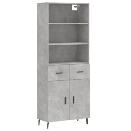 Berkfield Home Highboard Concrete Grey 69.5x34x180 cm Engineered Wood - thumbnail 2