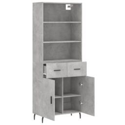 Berkfield Home Highboard Concrete Grey 69.5x34x180 cm Engineered Wood - thumbnail 4