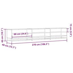 Berkfield Home TV Cabinet Black 270x40x46 cm Engineered Wood - Size: 270 x 40 x 46 cm - thumbnail 9