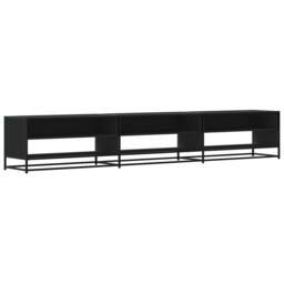 Berkfield Home TV Cabinet Black 270x40x46 cm Engineered Wood - Size: 270 x 40 x 46 cm - thumbnail 3