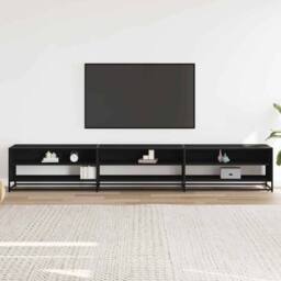 Berkfield Home TV Cabinet Black 270x40x46 cm Engineered Wood - Size: 270 x 40 x 46 cm