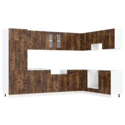 "Berkfield Home Kitchen Cabinet ""Kalmar"" with Double Basins Smoked Oak Engineered wood in Brown" - thumbnail 2