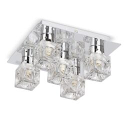 ValueLights Ritz Ice Cube Pair of 5 Way Silver Ceiling Light (Semi-Flush)s - thumbnail 3
