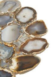 Orsina Side Table With Agate Top, Hairpin Gold Metal Legs & Stone Surface, Asymmetrical Accent Table - thumbnail 3