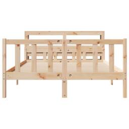 Berkfield Home Beautiful Bed Frame without Mattress 160x200 cm Solid Wood Pine in Light Tan - thumbnail 4
