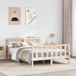 Berkfield Home Beautiful Bed Frame without Mattress 160x200 cm Solid Wood Pine in Light Tan - thumbnail 2