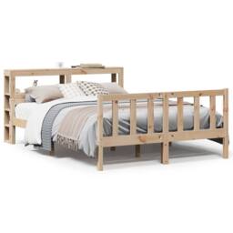 Berkfield Home Beautiful Bed Frame without Mattress 160x200 cm Solid Wood Pine in Light Tan - thumbnail 3