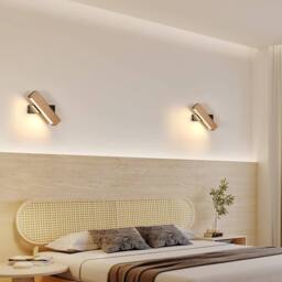 COMELY Wooden Indoor Wall Lights, 4W 360 Degree Rotatable Interior Wall Lights in Black - thumbnail 2