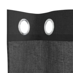 Berkfield Home Voile Curtains with Grommets 2 pcs Black 140x300 cm - thumbnail 5
