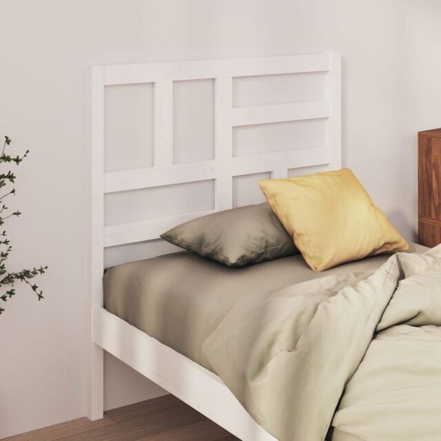 Berkfield Home Bed Headboard White 81x4x104 cm Solid Wood Pine - Size: 81 x 4 x 104 cm - image 1