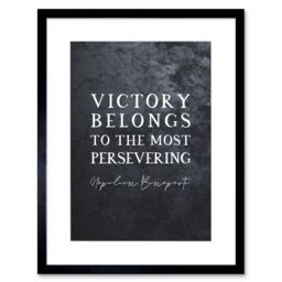 "Artery8 Wall Art Print Slate Quote Napoleon Bonaparte Victory Artwork Framed 9X7 Inch in Black - Size: W7"" x H9""" - thumbnail 1