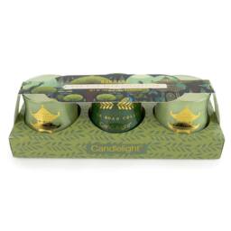 Candlelight The Silk Road Collection Bukhara Set of 3 Candles in Green - Size: 3 Pack - thumbnail 3