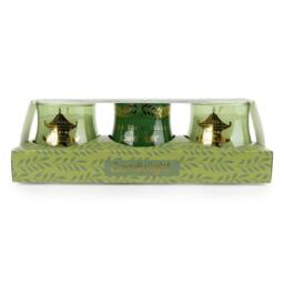 Candlelight The Silk Road Collection Bukhara Set of 3 Candles in Green - Size: 3 Pack