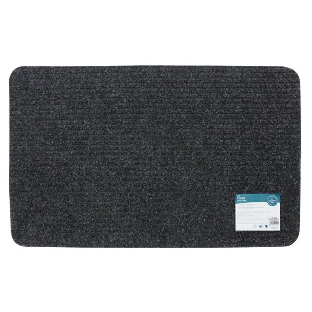 JVL Delta Scraper Door Mat, 50x80cm, Charcoal - Size: 50 cm x 80 cm - image 1