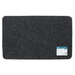 JVL Delta Scraper Door Mat, 50x80cm, Charcoal - Size: 50 cm x 80 cm - thumbnail 1