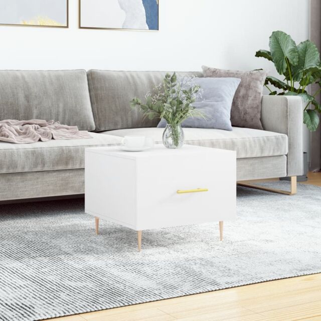 Berkfield Home Coffee Table White 50x50x40 cm Engineered Wood - Size: 50 x 50 x 40 cm - image 1