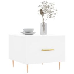 Berkfield Home Coffee Table White 50x50x40 cm Engineered Wood - Size: 50 x 50 x 40 cm - thumbnail 3