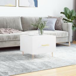 Berkfield Home Coffee Table White 50x50x40 cm Engineered Wood - Size: 50 x 50 x 40 cm - thumbnail 1
