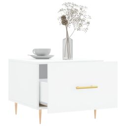 Berkfield Home Coffee Table White 50x50x40 cm Engineered Wood - Size: 50 x 50 x 40 cm - thumbnail 4