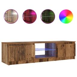 Berkfield Home TV Cabinet with LED Lights Old Wood 140x40x35.5 cm Engineered Wood in Brown - thumbnail 1