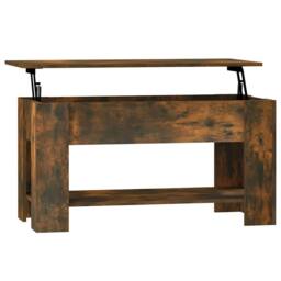 Berkfield Home Modern Coffee Table Smoked Oak 101x49x52 cm Engineered Wood in Brown - Size: 101 x 49 x 52 cm - thumbnail 3