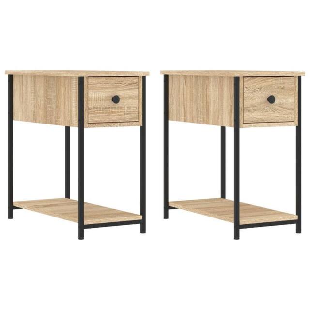 Berkfield Home Bedside Cabinets 2 pcs Sonoma Oak 30x60x60 cm Engineered Wood in Brown - Size: 30 x 60 x 60 cm - image 1