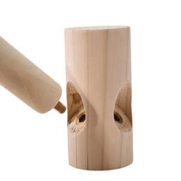 NESTLUNE Wooden Coat Rack Freestanding Clothes Hat Stand in Natural - thumbnail 3