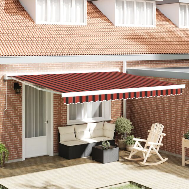 Berkfield Home Manual Retractable Awning Yellow & Orange 400x350 cm - image 1