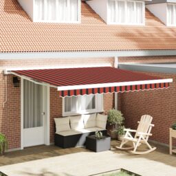 Berkfield Home Manual Retractable Awning Yellow & Orange 400x350 cm