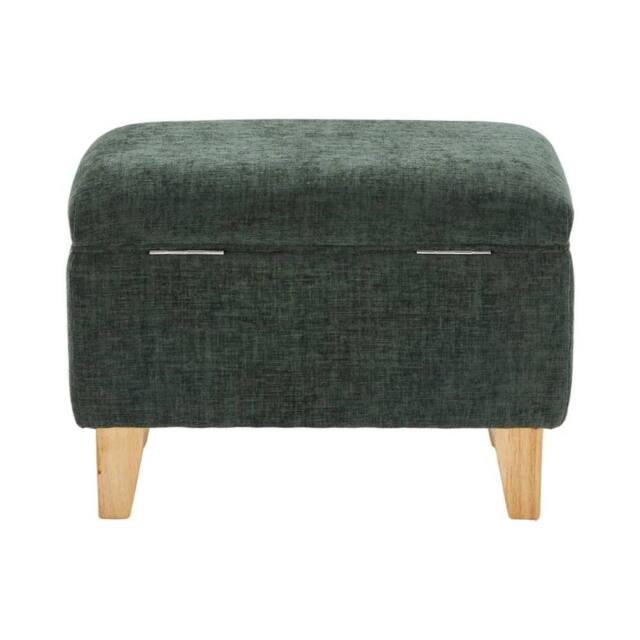 "KORVIXA Small Ottoman 19""x13""x14"" Green Storage Ottoman Bench Bed End - Size: 100 cm x 100 cm" - image 1