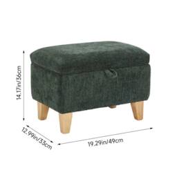 "KORVIXA Small Ottoman 19""x13""x14"" Green Storage Ottoman Bench Bed End - Size: 100 cm x 100 cm" - thumbnail 2