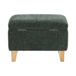 "KORVIXA Small Ottoman 19""x13""x14"" Green Storage Ottoman Bench Bed End - Size: 100 cm x 100 cm" - thumbnail 1