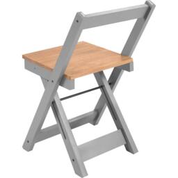 Seconique Santos Folding Chair (Box of 2) Grey Slate/Distressed Waxed Pine - thumbnail 4